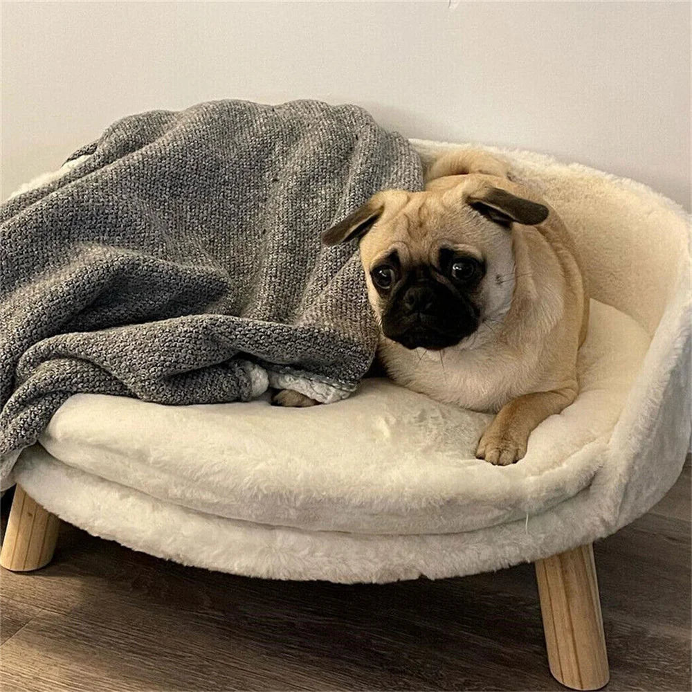 Ultra Soft Elevated Pet Sofa Bed with Waterproof Cushion