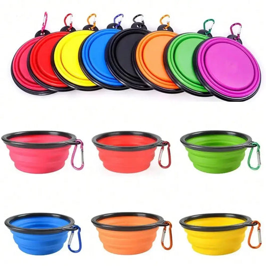 2-in-1 Folding Silicone Pet Feeder Bowl for Travel
