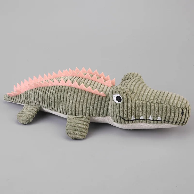 Realistic Crocodile Plush Dog Toy with Squeaky Chew Design
