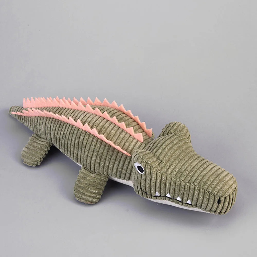 Realistic Crocodile Plush Dog Toy with Squeaky Chew Design