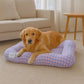 Soft Plaid Dog Bed Pad with Warm Breathable Cushion