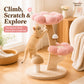 28.35-Inch Flower Cat Tree with Scratching Post and Toys