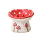 Cute Red Mushroom Ceramic Pet Bowl for Dogs and Cats