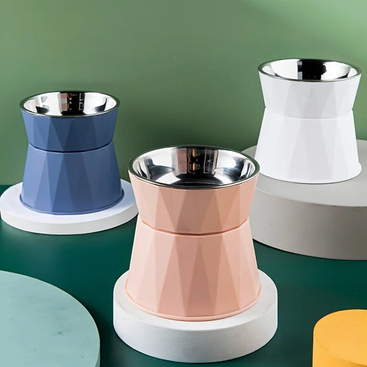 Stainless Steel Elevated Pet Bowl for Dogs & Cats