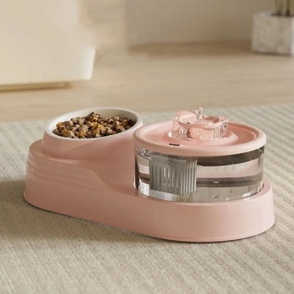 USB 2-in-1 Pet Water Fountain with Filter and Quiet Pump