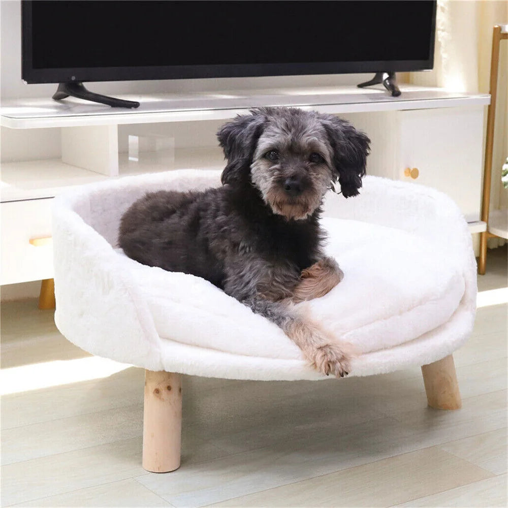 Ultra Soft Elevated Pet Sofa Bed with Waterproof Cushion