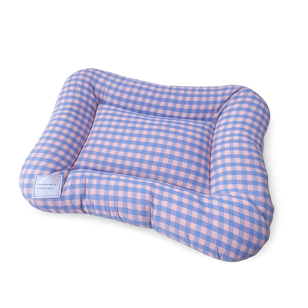 Soft Plaid Dog Bed Pad with Warm Breathable Cushion