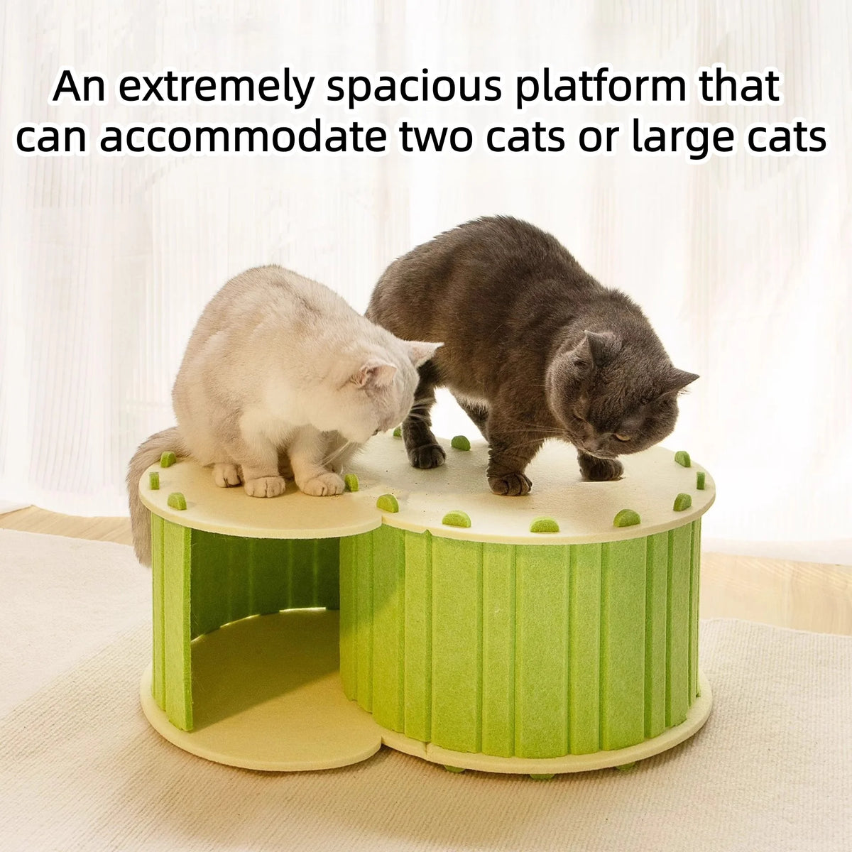 S-Shaped Double-Layer Felt Cat Tunnel with Cozy Donut Nest