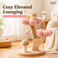 28.35-Inch Flower Cat Tree with Scratching Post and Toys