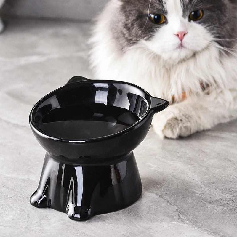 Black White Universal Pet Bowl for Cats and Dogs
