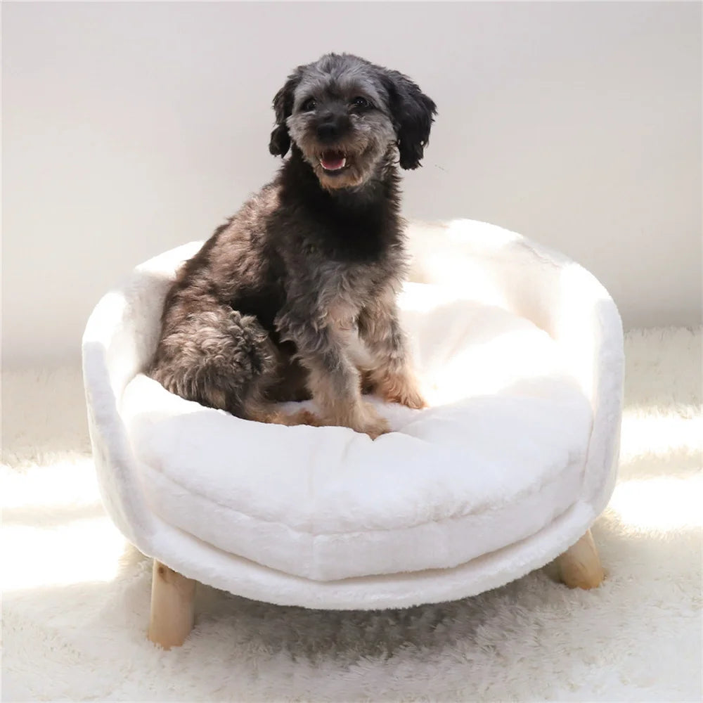Ultra Soft Elevated Pet Sofa Bed with Waterproof Cushion