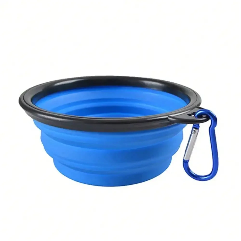2-in-1 Folding Silicone Pet Feeder Bowl for Travel