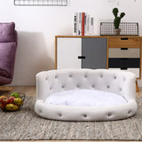 Luxury Diamond PU Dog Sofa Bed for All-Season Comfort