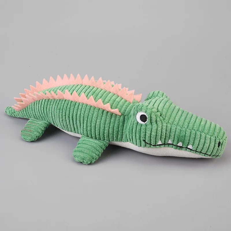 Realistic Crocodile Plush Dog Toy with Squeaky Chew Design