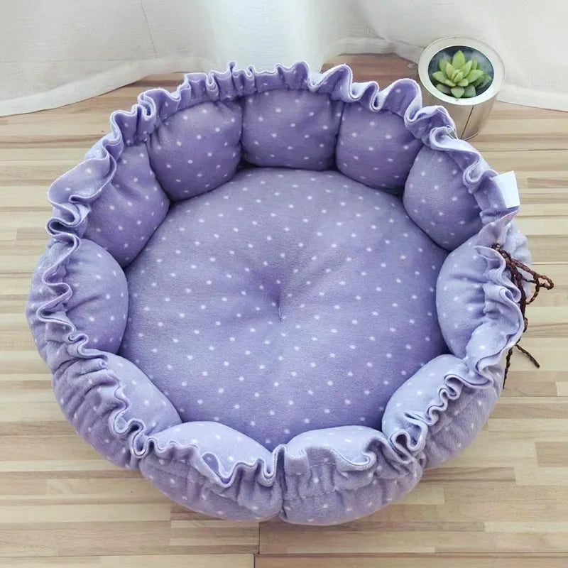 Adjustable Drawstring Soft Warm Pet Nest Bed for Cats