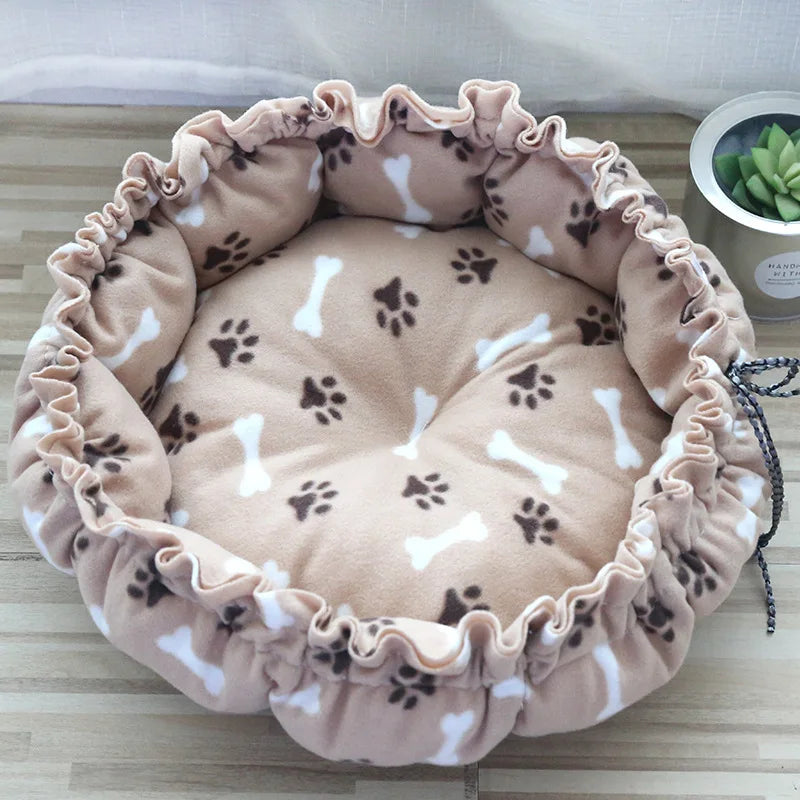 Adjustable Drawstring Soft Warm Pet Nest Bed for Cats