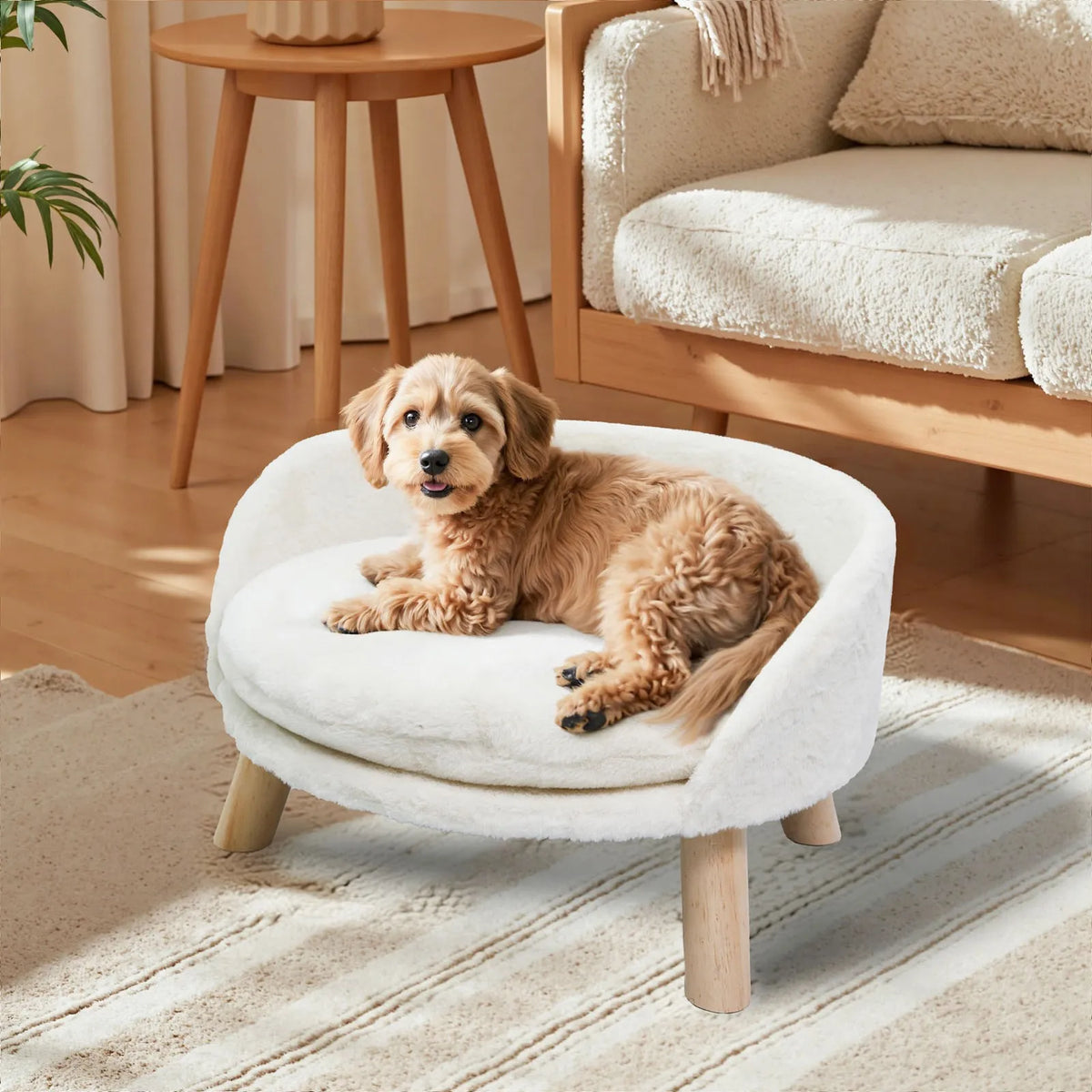 Ultra Soft Elevated Pet Sofa Bed with Waterproof Cushion