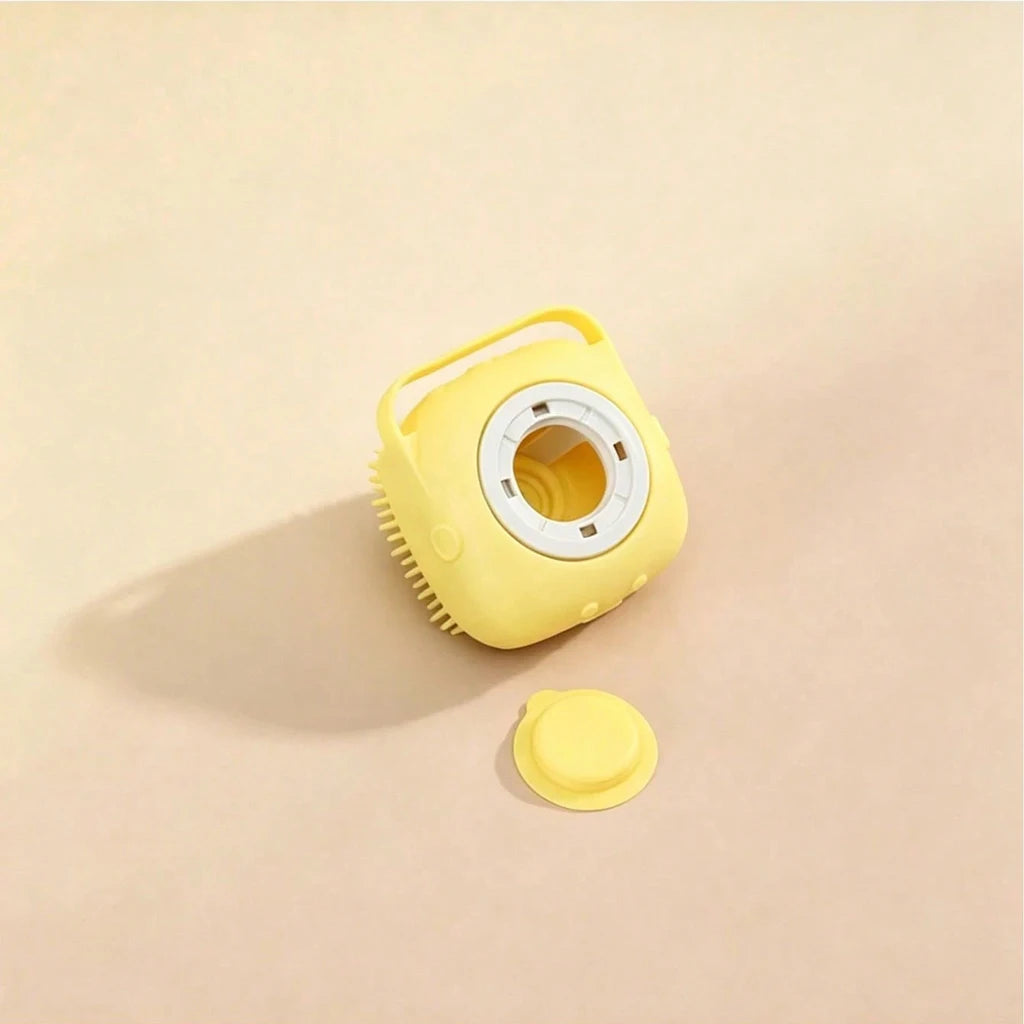 Silicone Pet Bath Brush with Shampoo Dispenser for Dogs & Cats