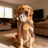 Durable Monkey Squeaky Plush Dog Toy for Aggressive Chewers