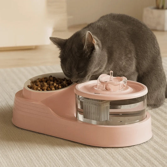 USB 2-in-1 Pet Water Fountain with Filter and Quiet Pump
