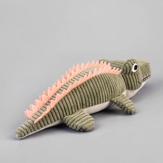 Realistic Crocodile Plush Dog Toy with Squeaky Chew Design