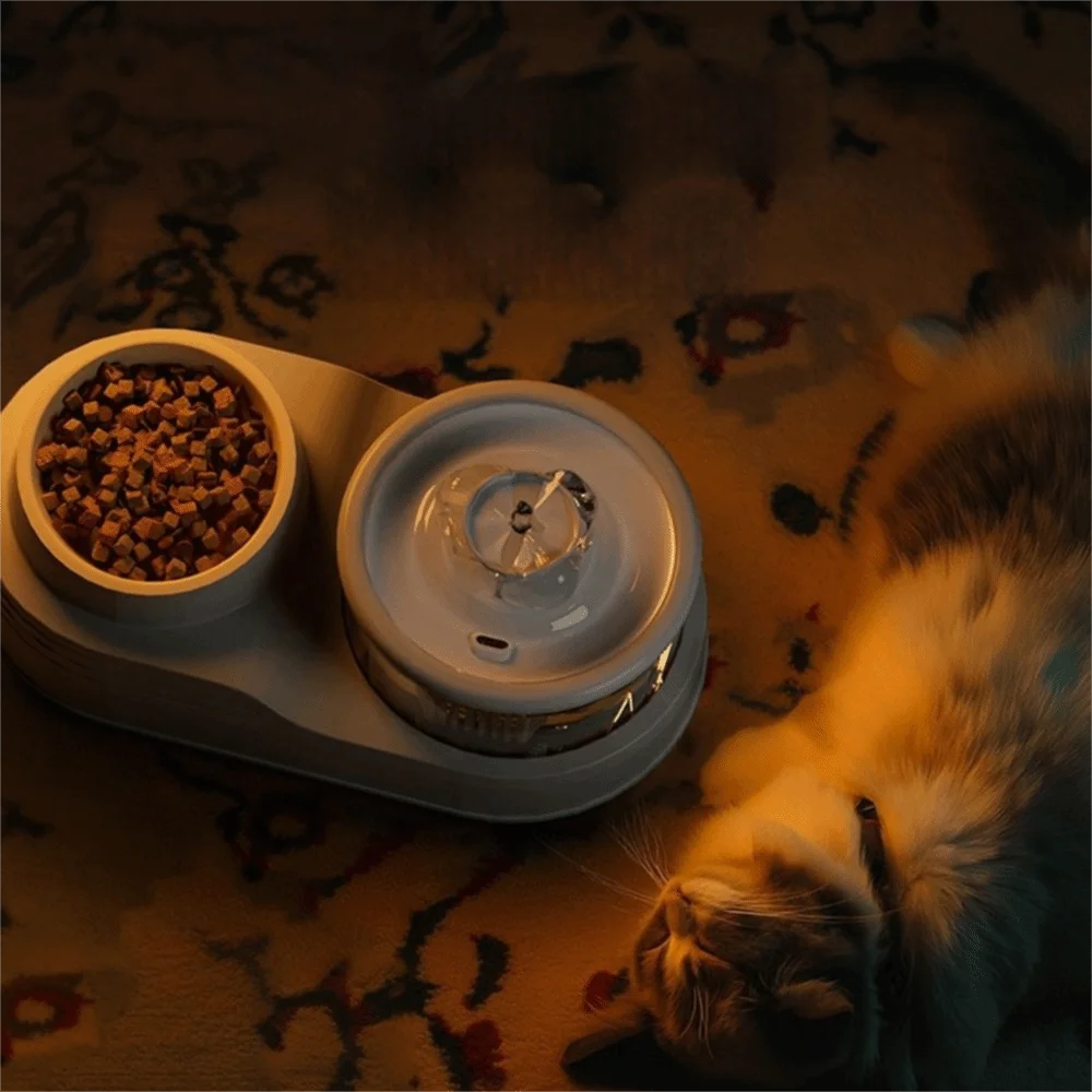USB 2-in-1 Pet Water Fountain with Filter and Quiet Pump
