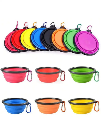 2-in-1 Folding Silicone Pet Feeder Bowl for Travel