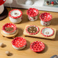 Cute Red Mushroom Ceramic Pet Bowl for Dogs and Cats
