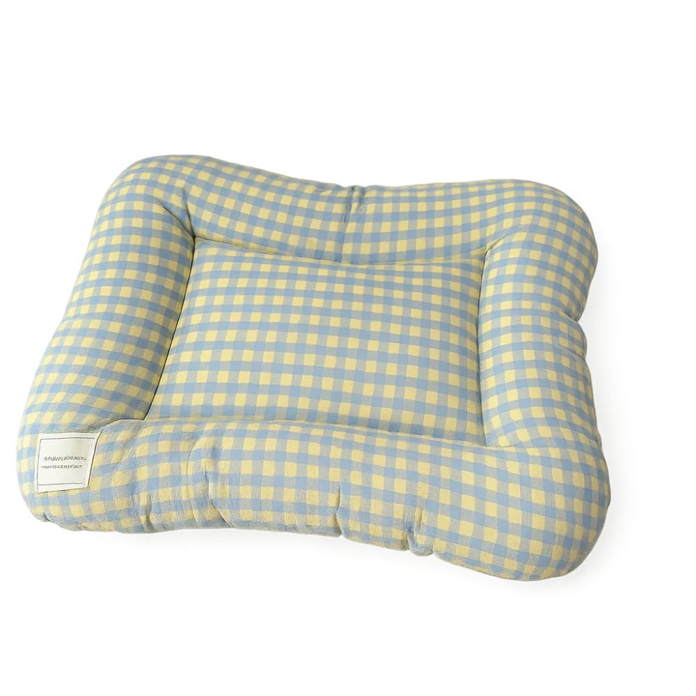 Soft Plaid Dog Bed Pad with Warm Breathable Cushion