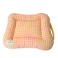 Soft Plaid Dog Bed Pad with Warm Breathable Cushion