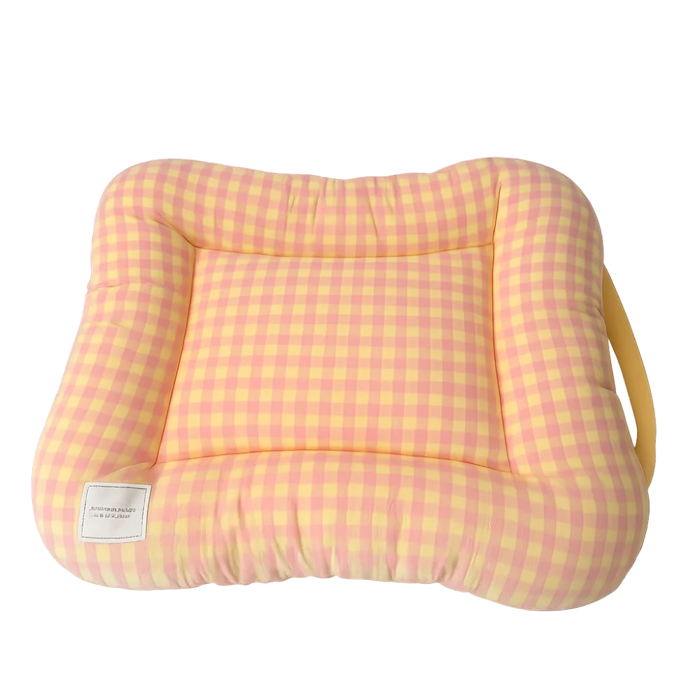 Soft Plaid Dog Bed Pad with Warm Breathable Cushion