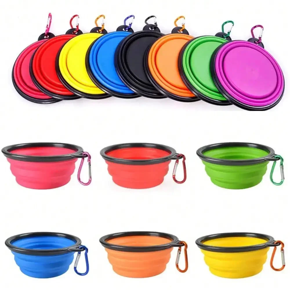 2-in-1 Folding Silicone Pet Feeder Bowl for Travel
