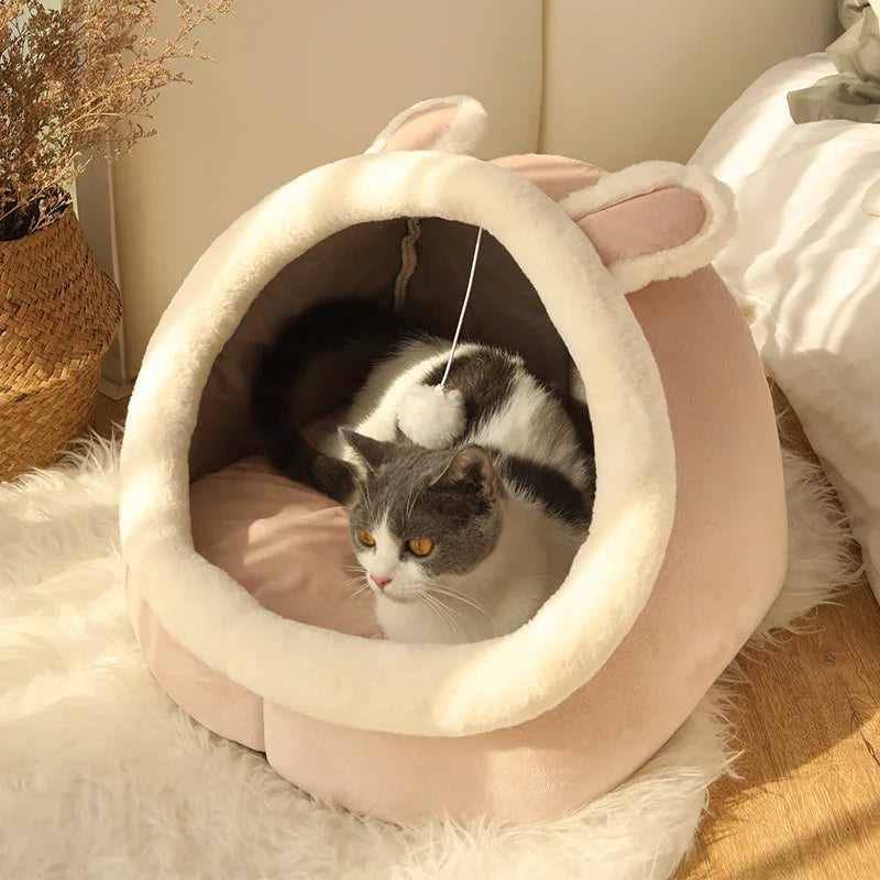 Self-Warming Foldable Pet Tent Bed for Cats and Small Dogs