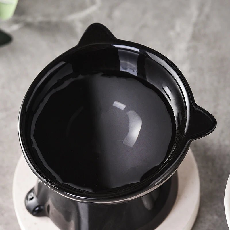 Black White Universal Pet Bowl for Cats and Dogs