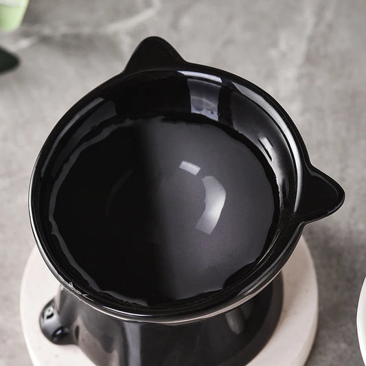 Black White Universal Pet Bowl for Cats and Dogs