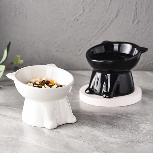 Black White Universal Pet Bowl for Cats and Dogs